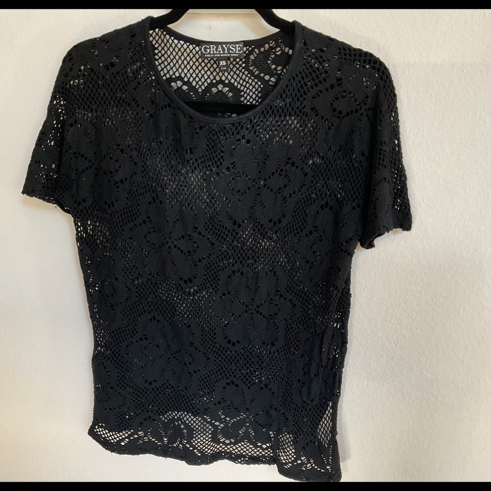 Grayse crochet type top, flower pattern, size xs